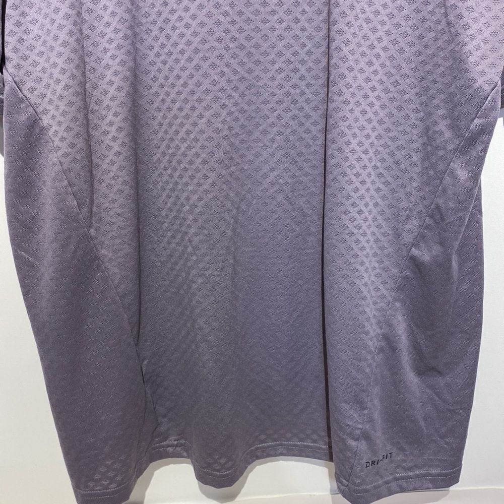 Nike Men's Gray Dri-Fit Textured Swoosh Logo Short Sleeve Athletic T-Shirt XL - Picture 8 of 10